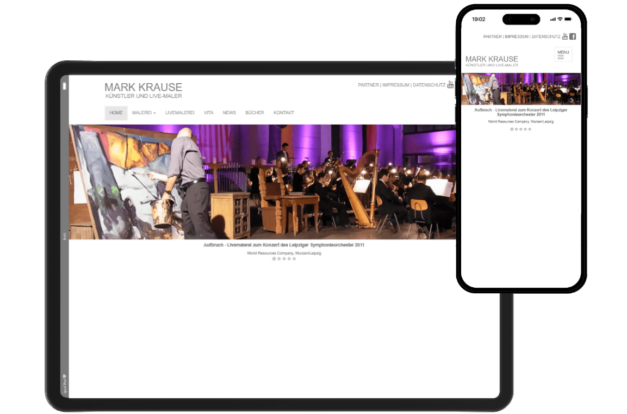 Mark Krause Live-Maler Referenz, HTML Website erstellen lassen, Webdesign Tübingen