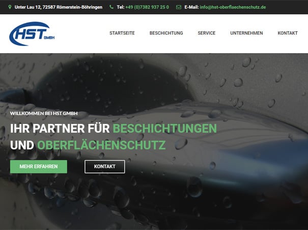 HST GmbH Referenz, modernes Webdesign, HTML Website erstellen lassen, Schwäbische Alb