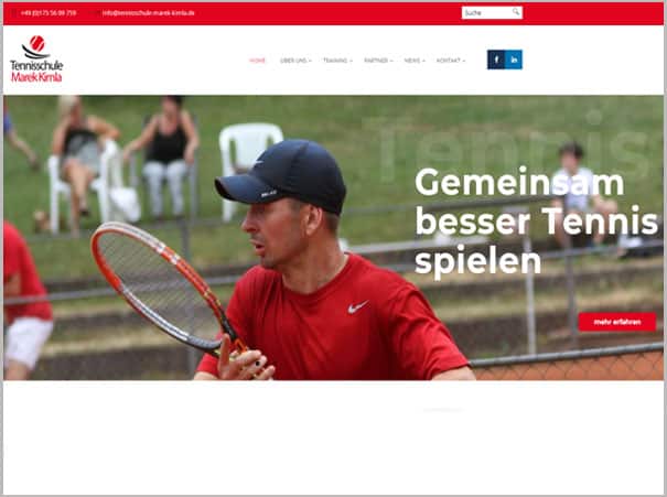 Tennisschule Marek Kimla Referenz, WordPress Webdesign
