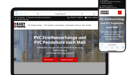Webdesign Agentur in der Nähe Reutlingen, Referenz EASY HANG