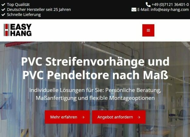 Referenz EASY HANG Webdesign Werbeagentur, Webdesign Agentur in der Nähe Reutlingen, Stuttgart