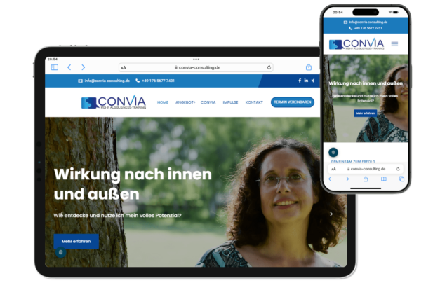 Webdesign Agentur in der Nähe Reutlingen, Referenz CONVIA CONSULTING