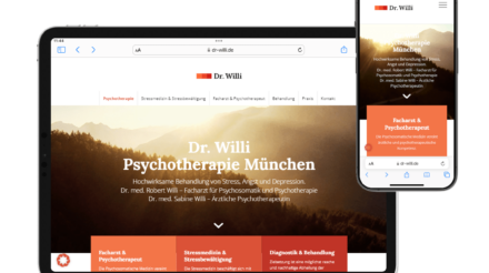Webdesign für Ärzte, Marketing Zahnärzte, Webseiten für Ärzte, SEO, Webdesign, Support - Referenz Dr. Willi Psychotherapeut