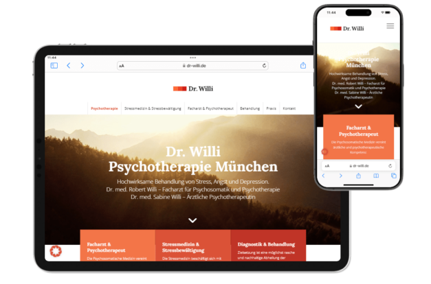 Webdesign für Ärzte, Marketing Zahnärzte, Webseiten für Ärzte, SEO, Webdesign, Support - Referenz Dr. Willi Psychotherapeut