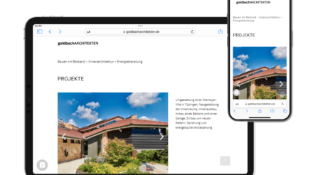 Webdesign Agentur in der Nähe Reutlingen, Referenz GOLDBACH ARCHITEKTEN