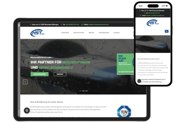 HST GmbH Referenz, modernes Webdesign, HTML Website erstellen lassen, Schwäbische Alb