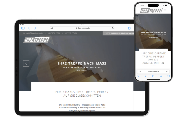 Referenz Webdesign Handwerker, SEO Handwerker Ihre Treppe, Webdesign Handwerker, Referenz IHRE TREPPE