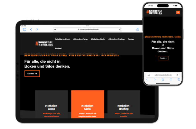 Webdesign Agentur in der Nähe Reutlingen, Referenz KOMMUNALREBELLEN