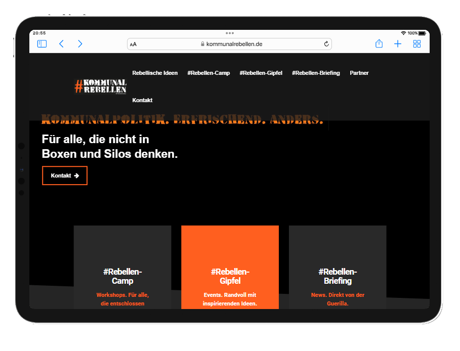 Referenz Kommunalrebellen WordPress Referenz, Websites für kleine Unternehmen, Webdesign für Berater