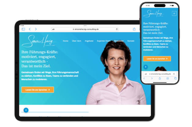 Homepage erstellen mit WordPress, Consulting Website Referenz SIMONE HERZIG