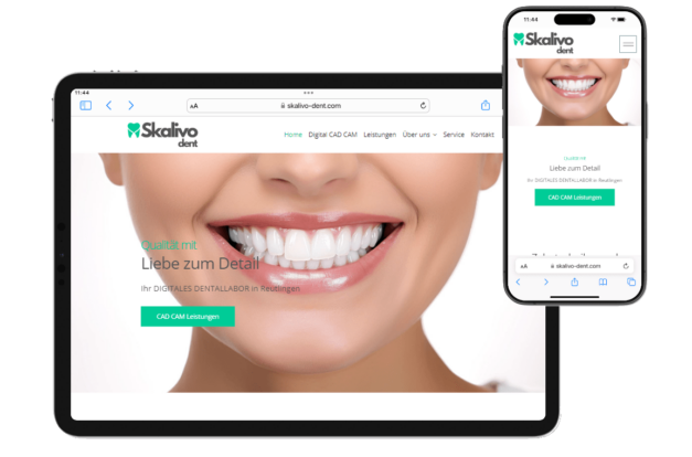 Webdesign für Dentallabor, SEO Zahntechniker Georgiev, Referenz SKLAVIO DENT