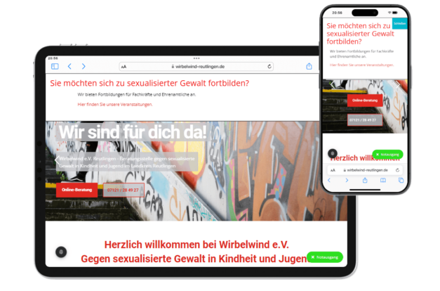 Wordpress Schulung Reutlingen Support, WordPress Webseite von Wirbelwind e. V., online Buchungssystem, Referenz WIRBELWIND