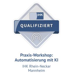 Badge IHK KI-Automatisierung Milena Paralis